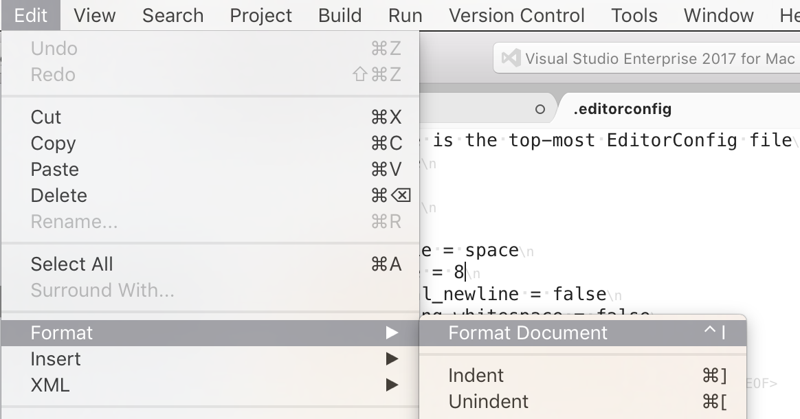 Format item menu Dokumen