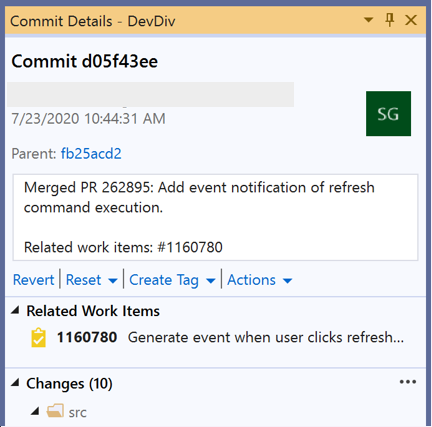 Kotak dialog Terapkan Detail di Visual Studio 