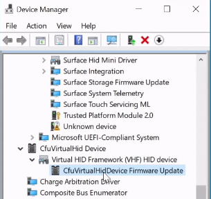 cfu virtual menyembunyikan pembaruan firmware perangkat terinstal.