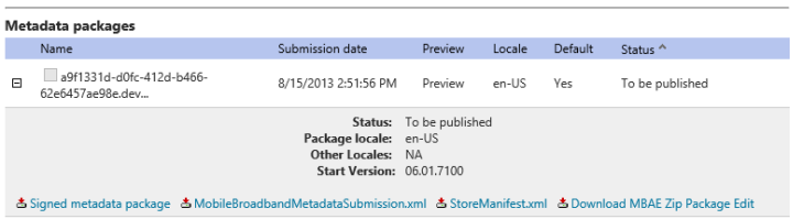Cuplikan layar opsi untuk mengunduh file StoreManifest.xml.