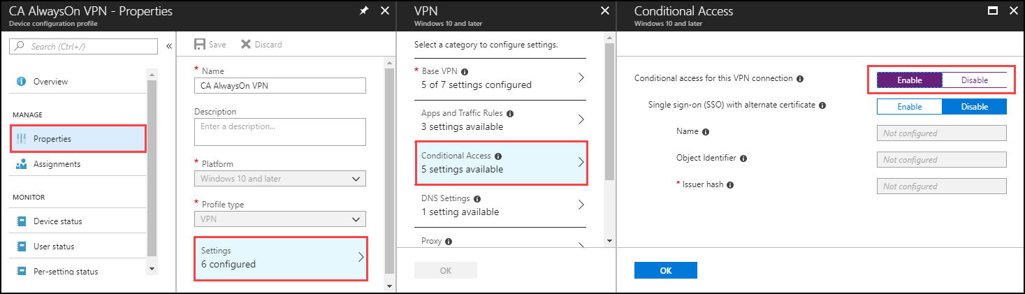 Akses Bersyar untuk VPN AlwaysOn - Properti