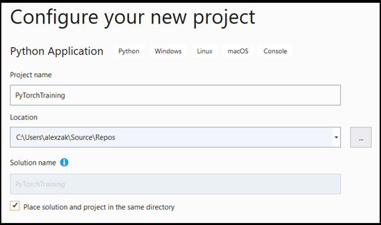 Configure your new Python app