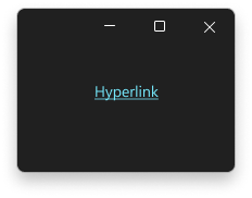 Jendela dengan teks hyperlink menggunakan warna terang panas.
