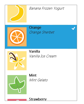 daftar satu dimensi dengan panning vertikal