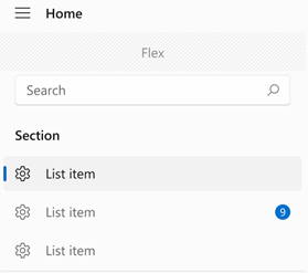 NavigationView yang diperluas ke kiri dengan InfoBadge