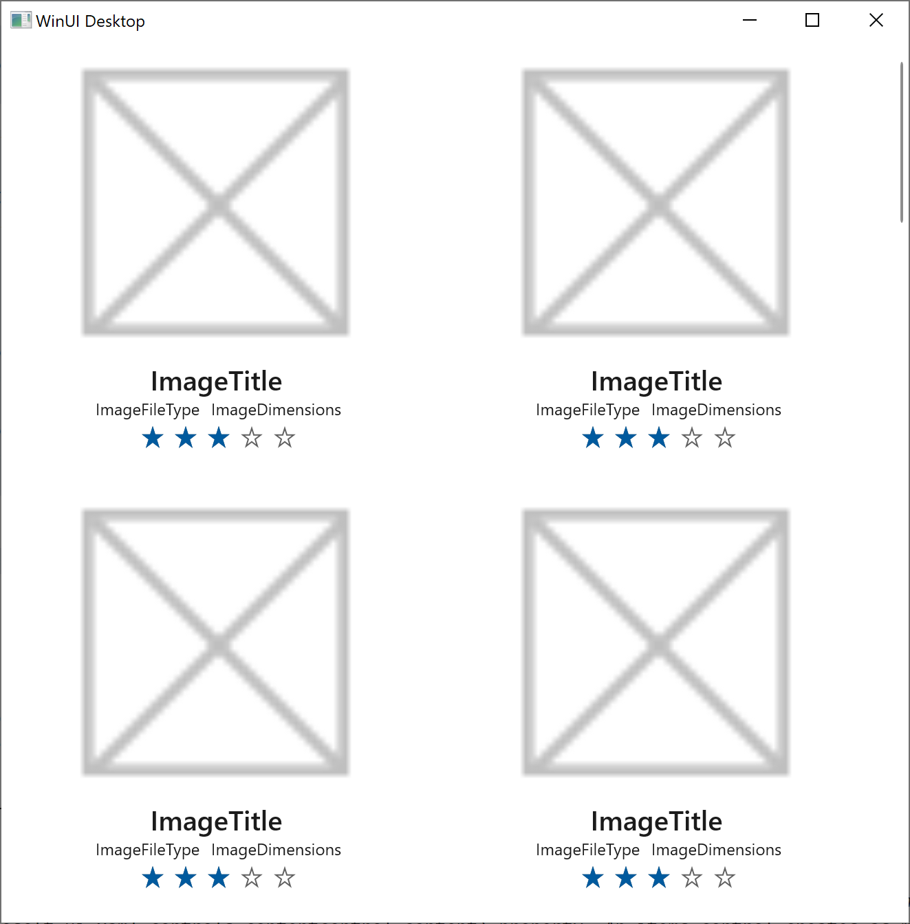 Item template. Winui example.