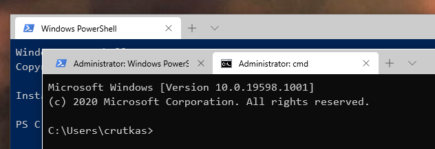 Windows Powershell dan Baris Perintah dengan cuplikan layar izin yang ditingkatkan