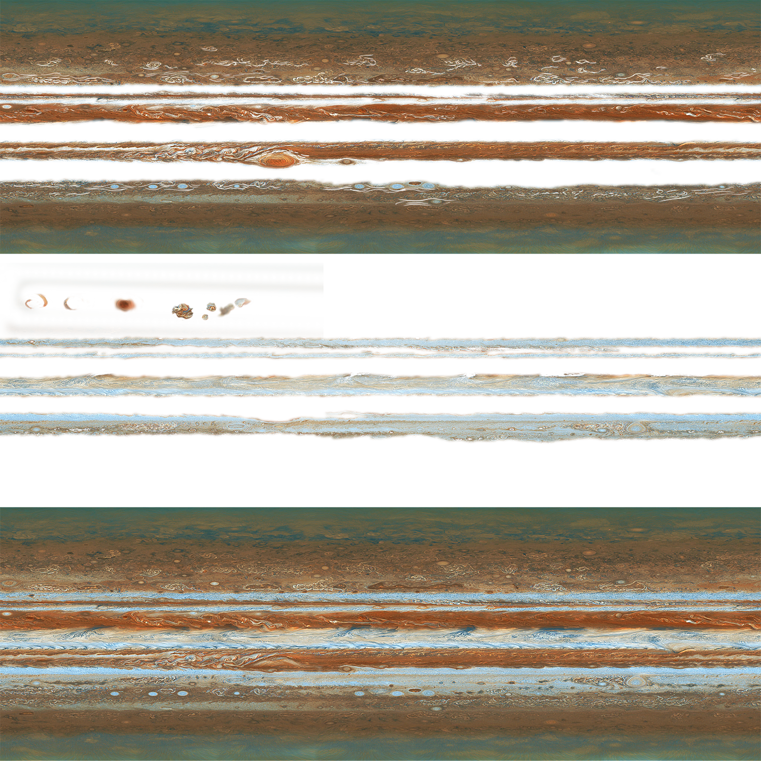 Gambaran umum tekstur Jupiter