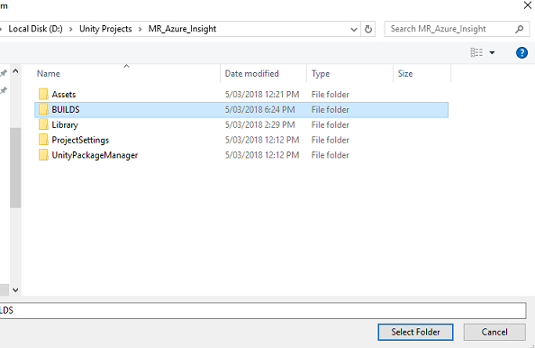 Cuplikan layar File Explorer memperlihatkan folder Build yang disorot.