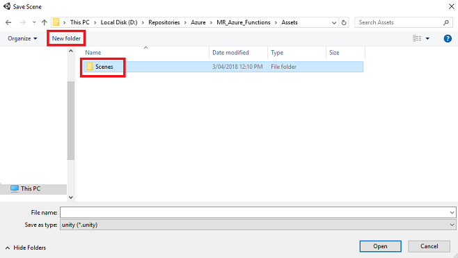 membuat folder adegan