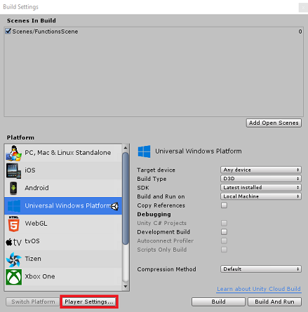 Biarkan pengaturan build default