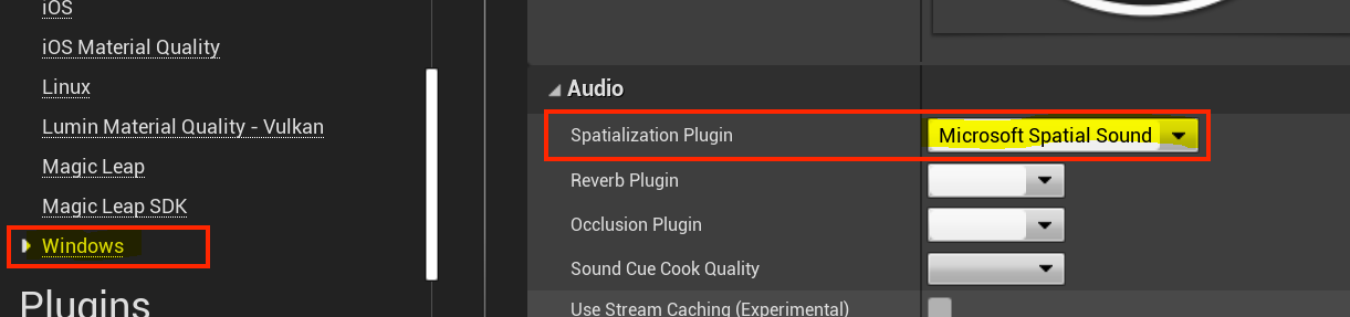 Plugin Spatializaing untuk platform Windows