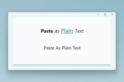 Paste as Plain Text cuplikan layar