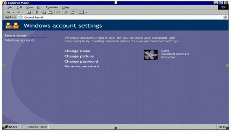 cuplikan layar halaman aktivitas uang 2000 untuk mengelola akun pengguna windows. 