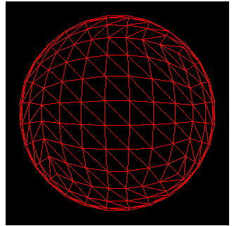 ilustrasi bola yang disimulasikan dengan menggunakan segitiga
