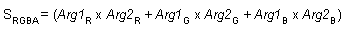 persamaan operasi produk titik 3 (s(rgba) = arg1(r) x arg2(r) + arg1(g) x arg2(g) + arg1(b) x arg2(b))