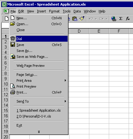 telepon yang dibantu dengan aplikasi spreadsheet