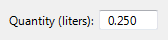 cuplikan layar kotak teks dengan liter sebagai unit 
