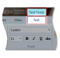 cuplikan layar yang memperlihatkan kontrol tab kontekstual.