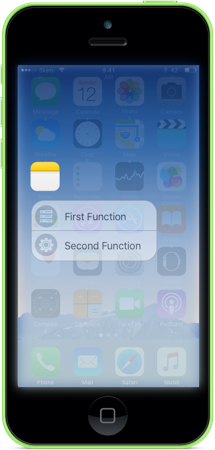 An example of a Quick Actions menu