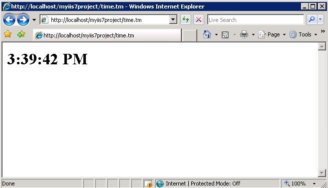 Testing the IIS7 handler Testing the IIS7 handler