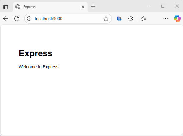 Screenshot of an Express application running in a browser.