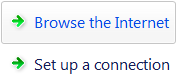 screen shot of one of two command links selected