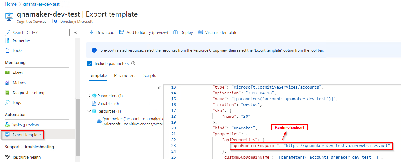 QnA Maker Runtime Endpoint