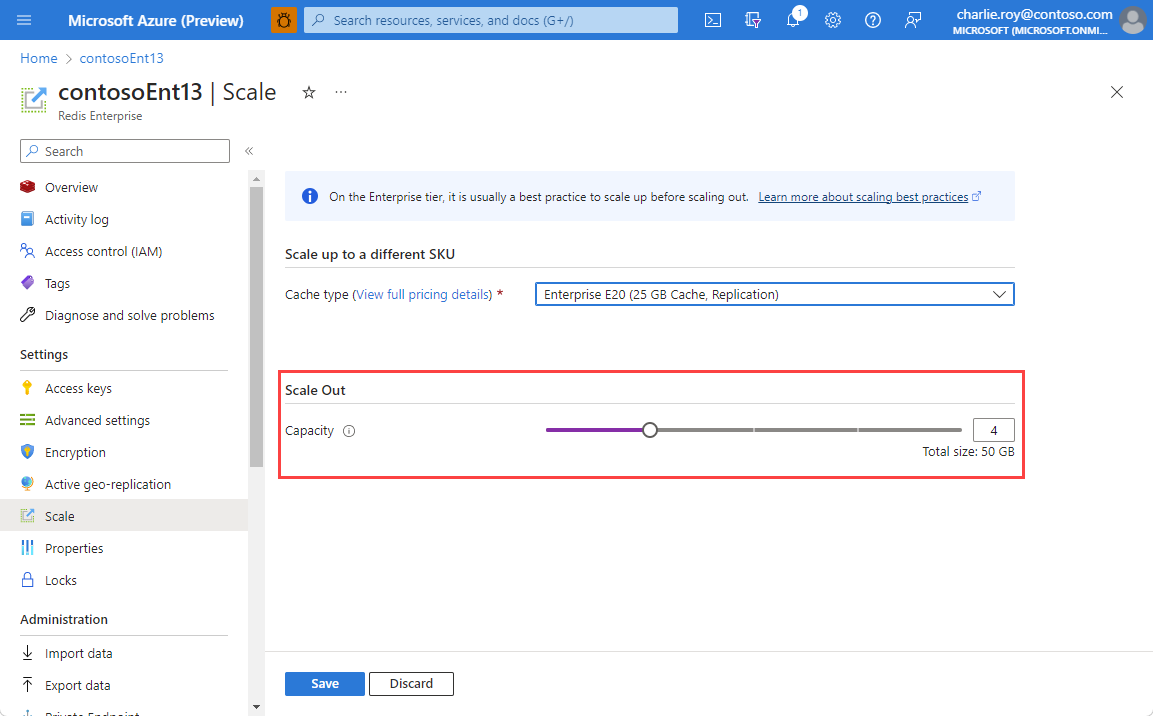 Screenshot showing Capacity in the working pane a red box around it.