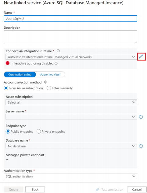 Screenshot that shows how to enable Interactive Authoring.