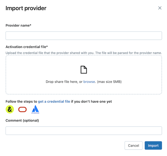 Import a provider's credential file directly from a provider