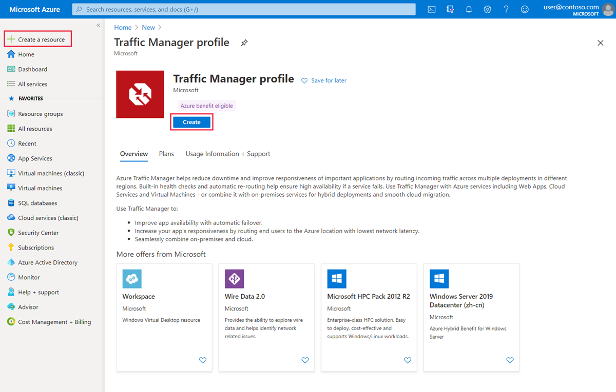 Create a Traffic Manager profile