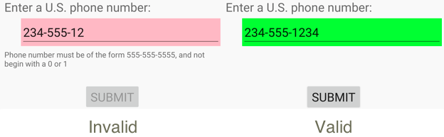 Screenshot of the visual state validation example.