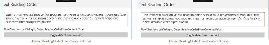 InputView detecting reading order from content platform-specific.