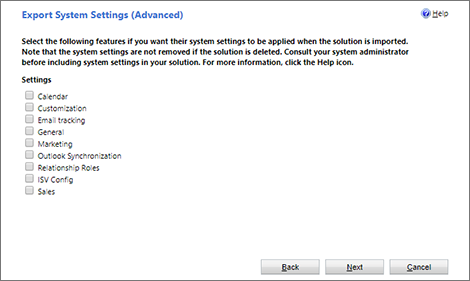 Export-solution wizard, page 2 Export-solution wizard, page 2.