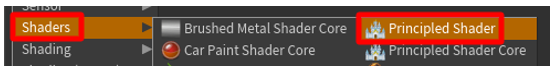 Principled Shader command Principled Shader command.