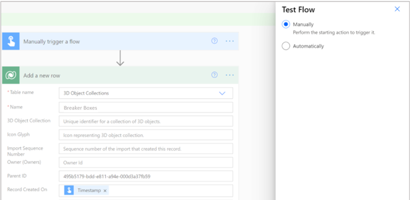 Test flow pane in Power Automate Test flow pane in Power Automate.