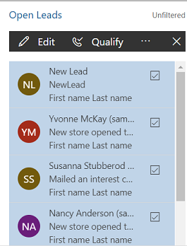 Bulk actions on records in the dashboard Bulk actions on records in the dashboard.