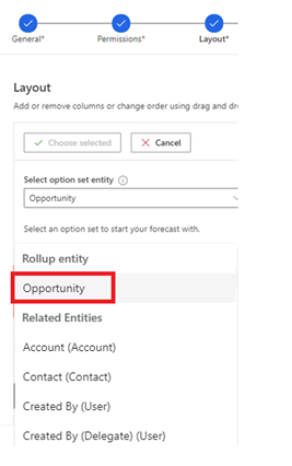 Select opportunity entity from related entities.