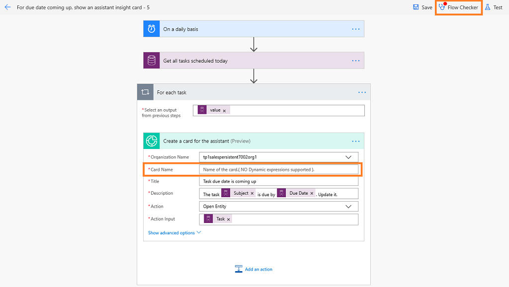 Flow checker with error