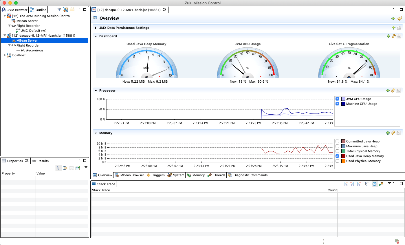 Expand the list item in the upper left for your JVM instance