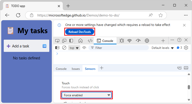 Forcing touch instead of click