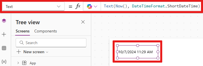 Set Text property to a formula.