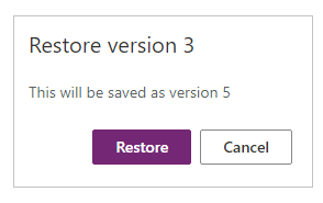 Confirm restore