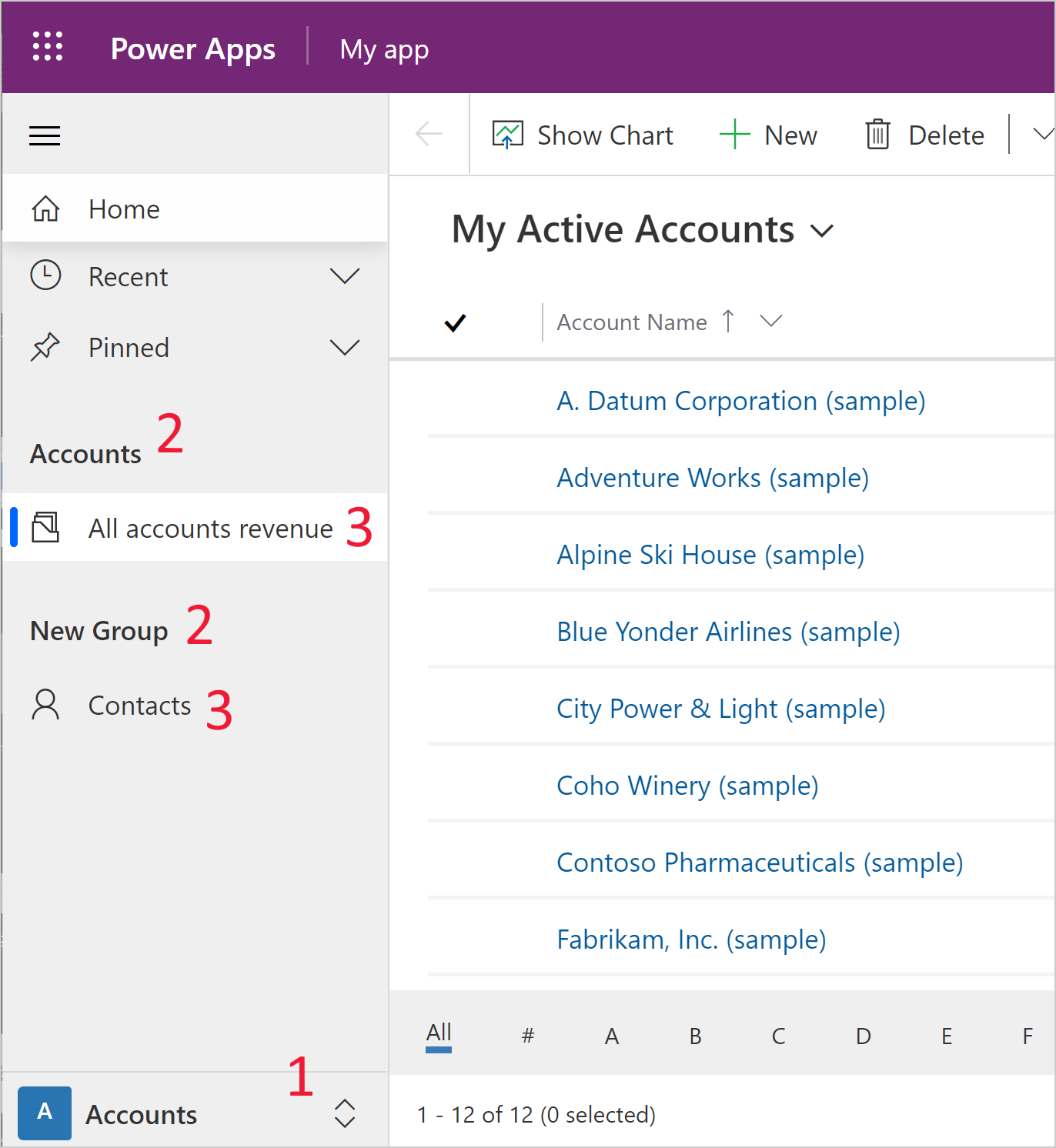 simple model-driven app navigation