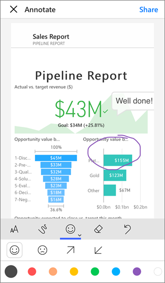 Report with annotations