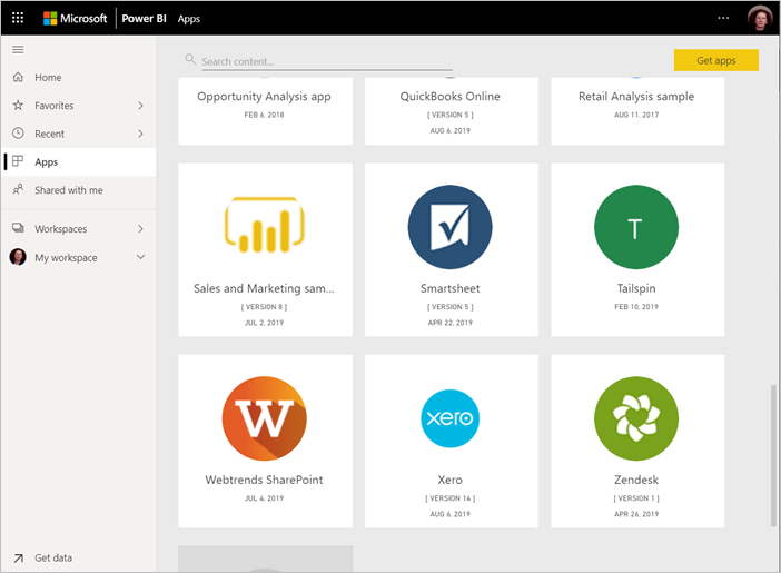 Apps in the Power BI service
