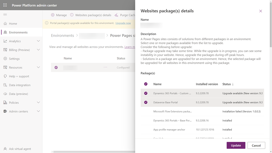 Update portal packages    .