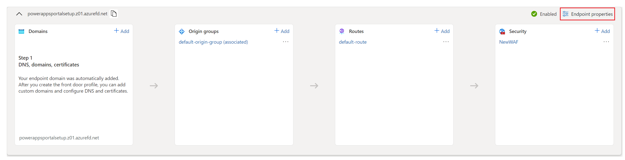 Select properties for endpoint.