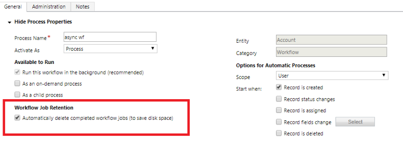 Set Workflow Job Retention to automatically delete completed workflow jobs.